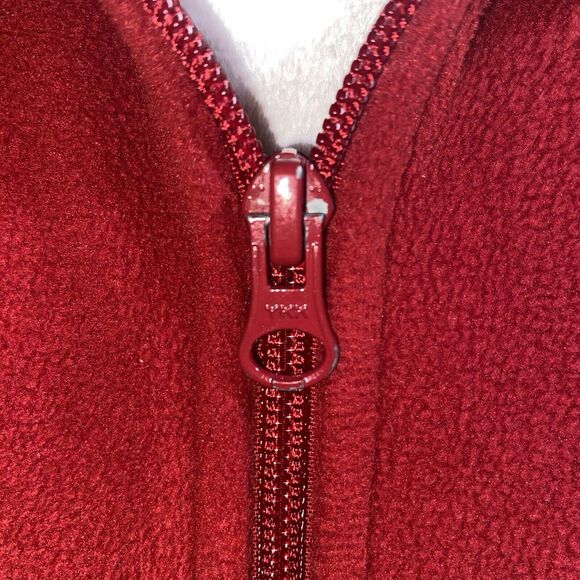 Woolrich Andes Fleece Vest Women's Large Red Mock Neck Pockets Outdoors Holiday - Picture 9 of 11